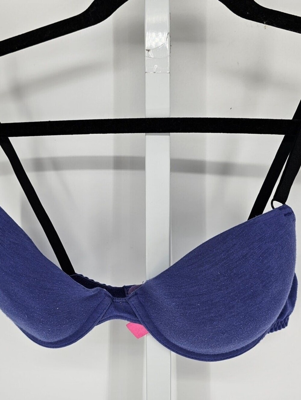 Fruit of the Loom Womens Sz 36B Classic Demi Bra Purple Black Straps